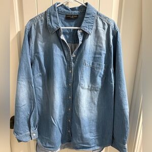 Lane Bryant Casual Blue Button Down Shirt